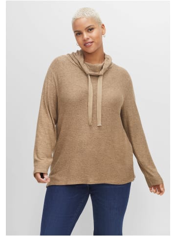 sheego Pullover in cappuccino meliert