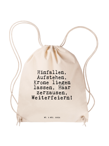 Mr. & Mrs. Panda Sportbeutel Hinfallen, Aufstehen, Krone liegen.... in Creme