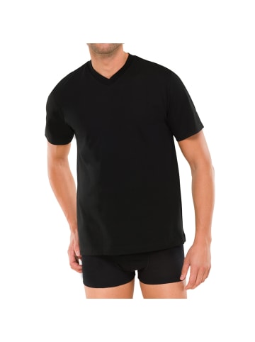 Schiesser T-Shirt 2er Pack in Schwarz