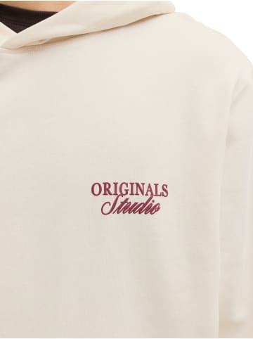 Jack & Jones Sweatshirt JORNORREBRO TYPO BACK SWEAT HOOD in Weiß