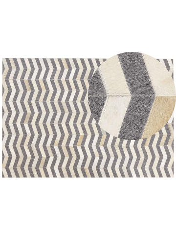 Beliani Patchwork BAGGOZE in Grau/Beige - (W) 160 x (H) 1 x (L) 230 cm