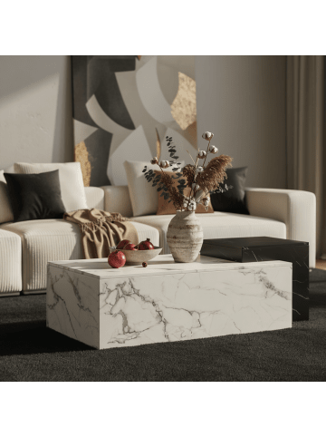 KADIMA DESIGN Teppich Kurzflor Uni-Look Polyester Wohnzimmer waschbar in Schwarz