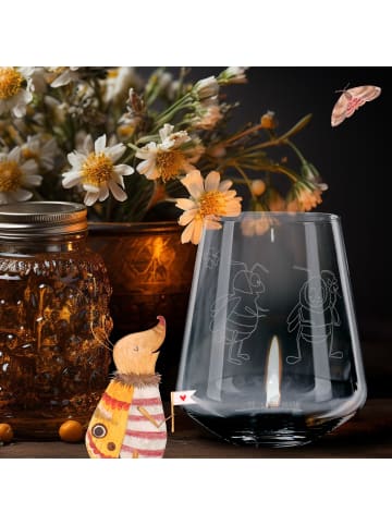 Mr. & Mrs. Panda Graviertes Windlicht Bienen Paar ohne Spruch in Transparent