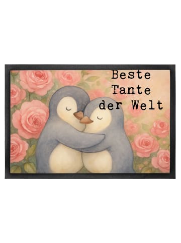 Mr. & Mrs. Panda Fußmatte außen Pinguin Beste Tante der Welt Des... in Weiß