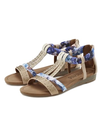 LASCANA Sandale in beige-blau