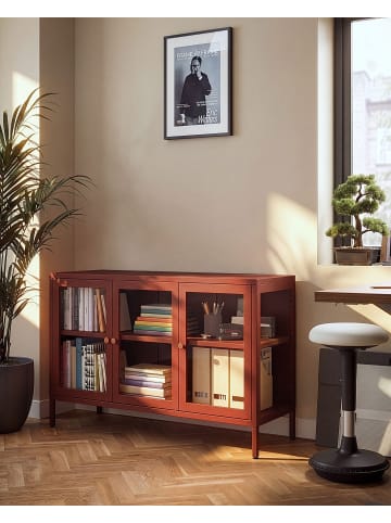 Beliani Vitrine NEWPORT in Braun/Gold - (W) 115 x (H) 64 x (L) 35 cm