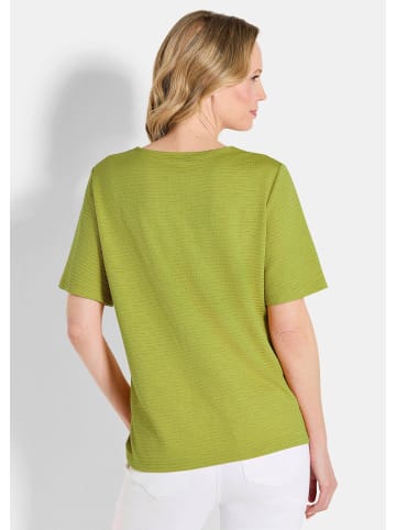 GOLDNER Kurzgröße:  Sommerliches Halbarm Jersey-Shirt in hellgrün