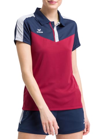 erima Damen Squad Poloshirt in new navy/bordeaux/silver grey