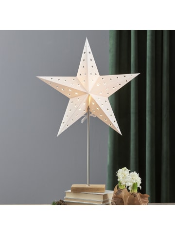 STAR Trading Papierstern Weihnachtsstern stehend 5-zackig 65cm E14 mit Kabel weiß