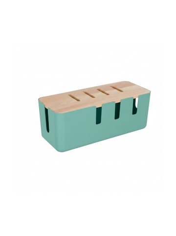 relaxdays Kabelbox in Mint - (B)30,5 x (H)11,5 x (T)12,5 cm