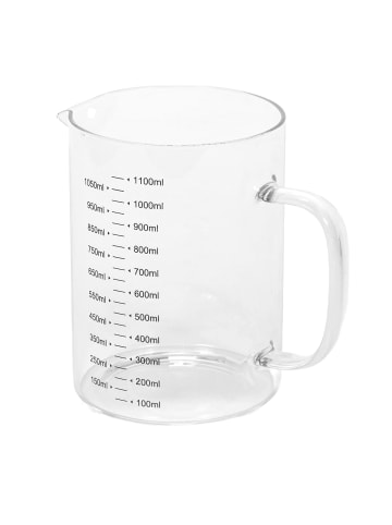 Excellent Houseware Messkanne aus Glas ZOPA, 1 l in Transparent, (B) 11 x (H) 15 x (L) 17 cm