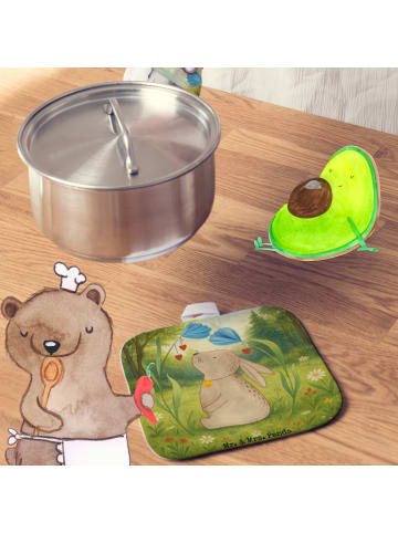 Mr. & Mrs. Panda Ofenhandschuhe Hase Blume Design ohne Spruch in Weiß