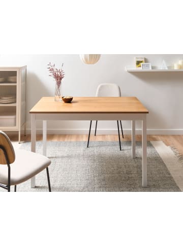 Beliani Esszimmertisch HOUSTON in Braun/Weiß - (W) 75 x (H) 76 x (L) 120 cm