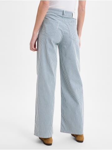 comma Stoffhose in blau weiß