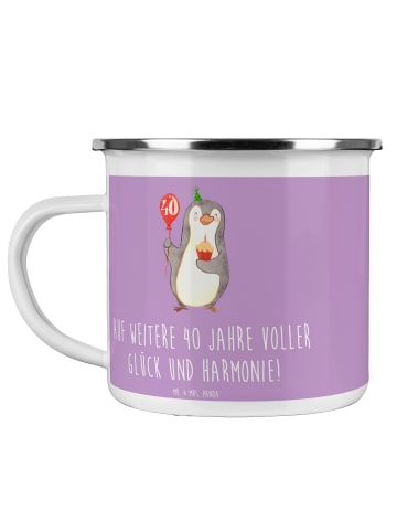 Mr. & Mrs. Panda Emaille Tasse 40. Hochzeitstag Rubinhochzeit mi... in Lavendeltraum