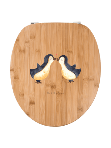 Mr. & Mrs. Panda WC Deckel Pinguin Liebe ohne Spruch in Braun