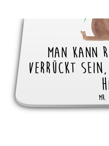 Mr. & Mrs. Panda Bierdeckel Hund Blume mit Spruch in Weiß