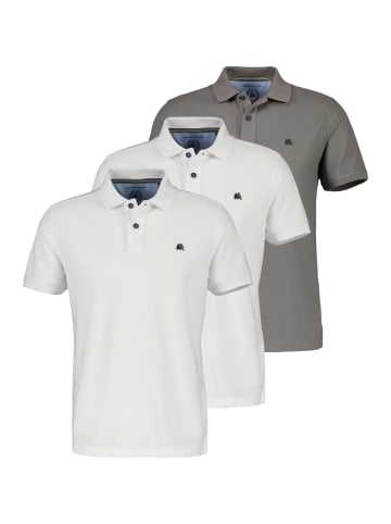 Lerros Poloshirt Basic in Weiß / grau