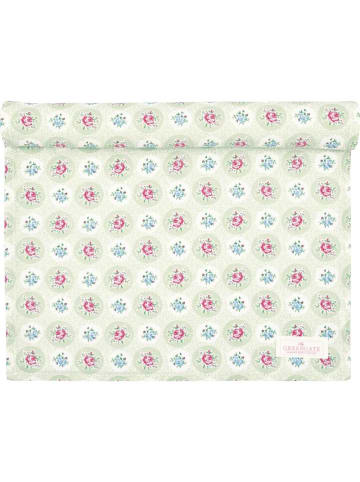 Greengate Tischläufer ELLE PALE GREEN Grün mit Blumen