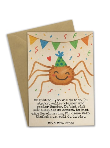 Mr. & Mrs. Panda Beileidskarte Spinne Agathe Party Design mit Sp... in Weiß