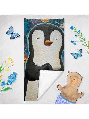 Mr. & Mrs. Panda Handtuch Pinguin Universum Design ohne Spruch in Eisblau