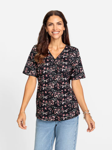 WITT WEIDEN Shirt in schwarz-hellrosé-gemustert