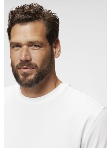 Man's World Rundhalsshirt in weiss/schwarz