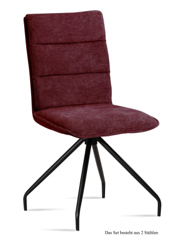 58 aufm Kessel ESSZIMMERSTUHL (2er-Set) Dianna 47x92x60 Schwarz/Marsala