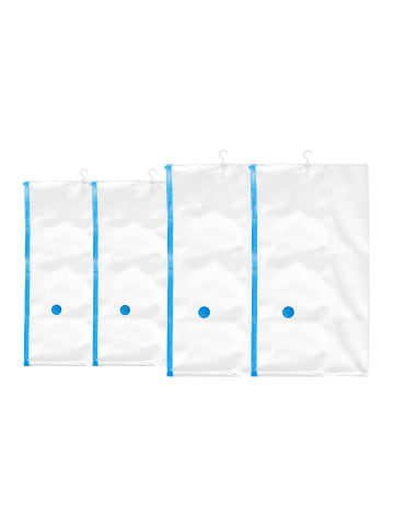 relaxdays 40 x Vakuumbeutel-Set in Transparent/ Blau