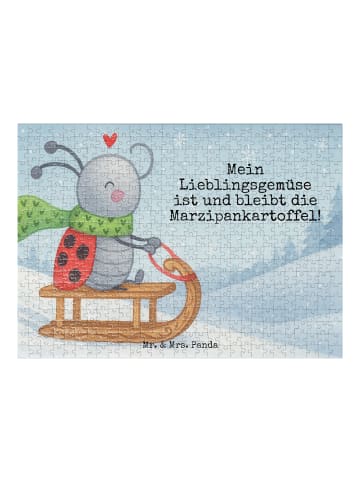 Mr. & Mrs. Panda Puzzle Smörle Rodeln Design mit Spruch in Weiß