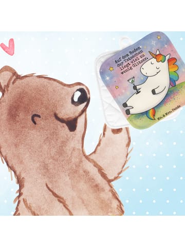 Mr. & Mrs. Panda Ofenhandschuhe Einhorn Blümchentail Design mit Spruch in Weiß