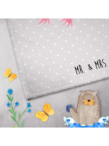 Mr. & Mrs. Panda Handtuch Axolotl Niedlich ohne Spruch in Grau Pastell