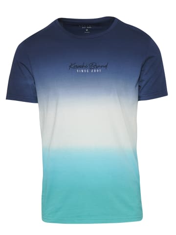 KOROSHI Kurzarm T-Shirt in blau