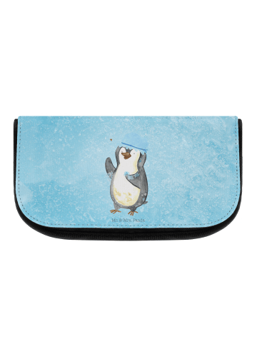 Mr. & Mrs. Panda Kosmetiktasche Pinguin Duschen ohne Spruch in Eisblau