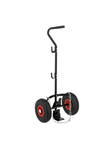 relaxdays Transportwagen für Gasflaschen in Schwarz/ Rot