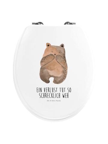 Mr. & Mrs. Panda Toilettendeckel Bär Verlust mit Spruch in Weiß