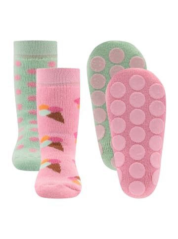 ewers 2er-Set Stoppersocken ABS Eis/Punkte in ice pink-glacier