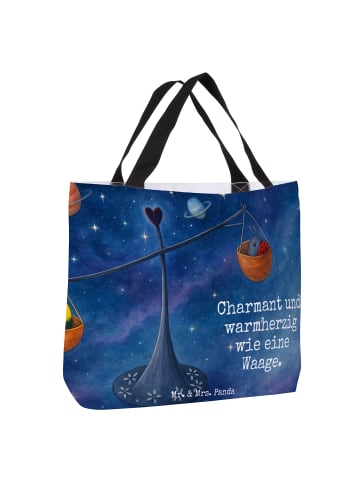 Mr. & Mrs. Panda Shopper Sternzeichen Waage Design mit Spruch in Weiß
