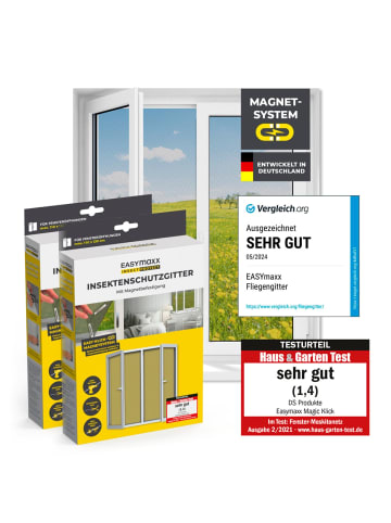 EASYmaxx EASYmaxx Insect Protect Magnet-Insektenschutzgitter 2er-Set - bis max. 110x130cm