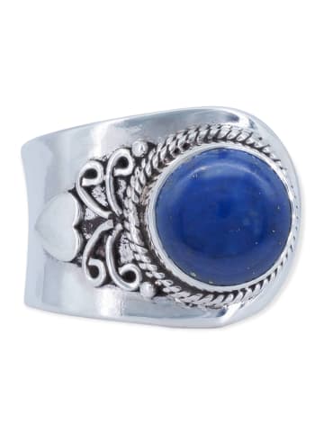 mantraroma 925er Silber - Ringe verstellbar mit Lapis Lazuli