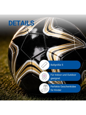 elasto Fußball "Goal" in schwarz/gold - Größe 5