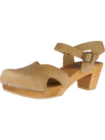 Sanita Comfortwear Clog "WOOD-MATRIX SQUARE FLEX SANDAL" in Beige