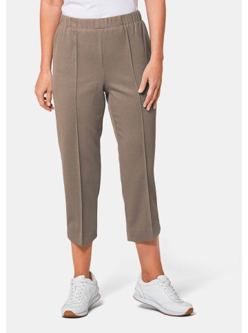 GOLDNER Sportive 7/8-Hose mit Biesen in taupe