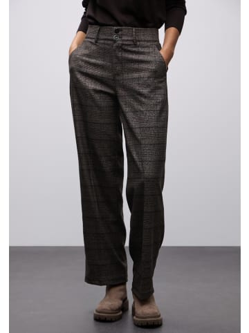 Street One Karierte Straight Leg Hose in Braun