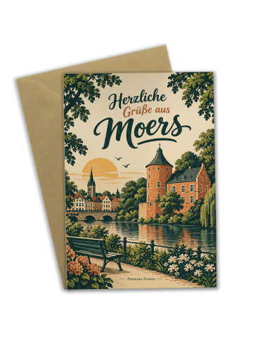Glückwunschkarte Schloss zeitlos Design mit Spruch in Weiß