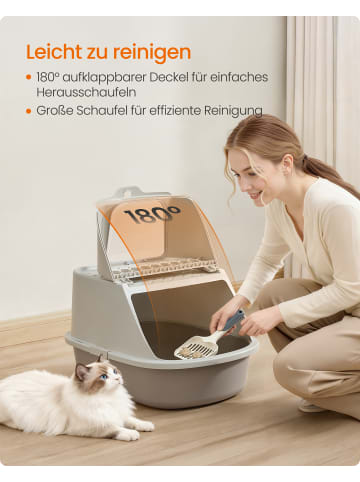 Feandrea Katzentoilette Boxal in Haferflockenfarben - (B)57 x (H)38.2 x (T)43.6 cm