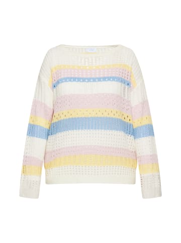 usha BLUE LABEL Damen Strick Pullover in Weiss Rosa Gelb