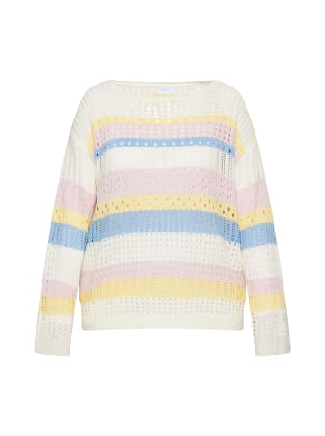 usha BLUE LABEL Strick Pullover in Weiss Rosa Gelb