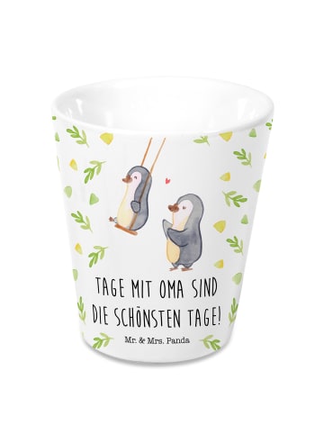 Mr. & Mrs. Panda Blumentopf Pinguin Oma schaukeln mit Spruch in Weiß