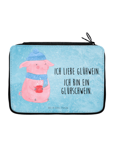 Mr. & Mrs. Panda Menschrmäppchen Schwein Glühwein mit Spruch in Eisblau